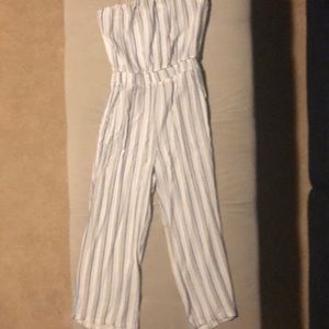 Strapless Striped Romper/Jumpsuit